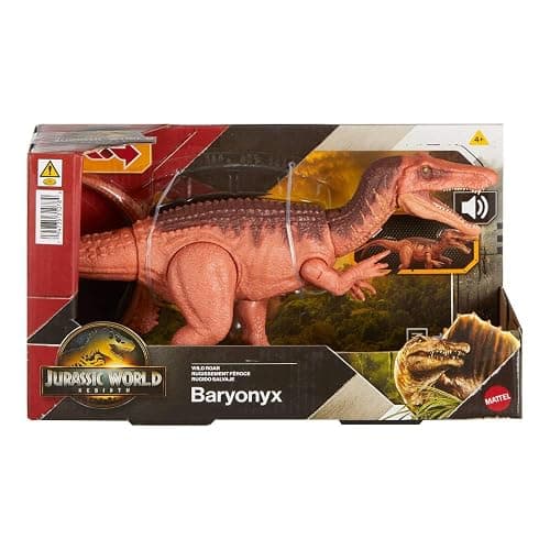 Mattel Jurassic World Rebirth Wild Roar Baryonyx Dinosaur Toy with Tail-Controlled Chomp Multi-Direction Attack & Sound, Posable & Digital Play thumbnail 7