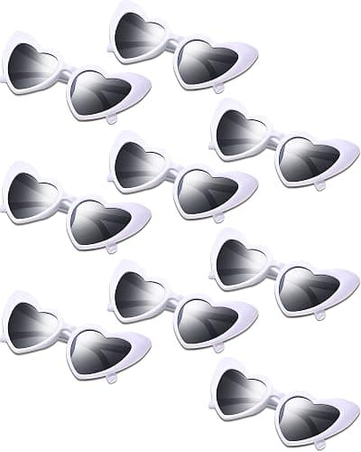 Frienda 9 Pairs Heart Shaped Sunglasses Cat Eye Shaped Sunglass for Women Bridesmaid Bachelorette Wedding Party Favor - Image 1