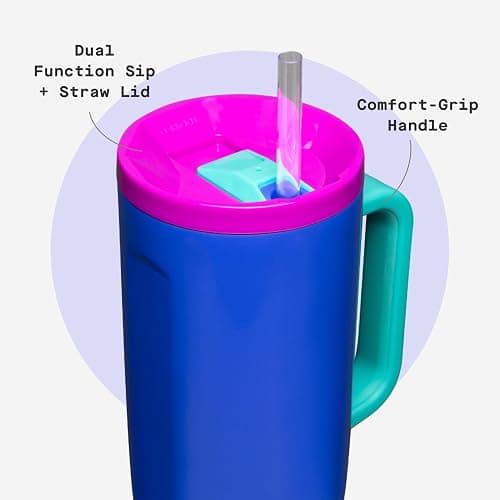 Corkcicle Cruiser Insulated Tumbler - Keeps Drinks Cold 20 Hours - Triple-Insulated Stainless Steel - Spill-Proof Lid - Summer Drinkware Gift - Keeps Drinks Ice Cold - 40 oz - Windbreaker thumbnail 5
