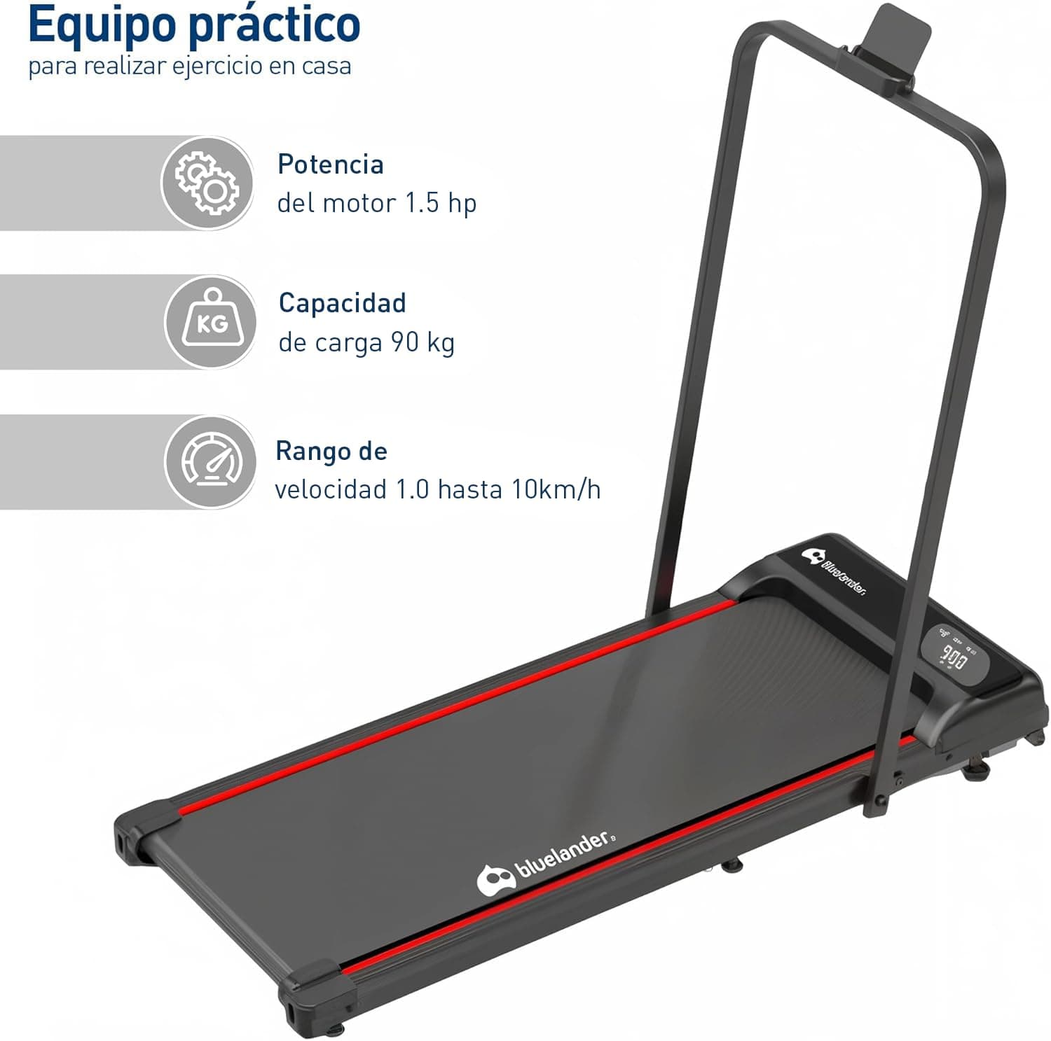 Bluelander Caminadora Electrica, Walking Pad con Asa, 100 * 48 * 120 cm, 110 V, Pantalla Digital, Caminadora Plegable, Portatil, Ideal para Oficina, Hogar, Cinta para Caminar (Walking Pad con Asa) thumbnail 5