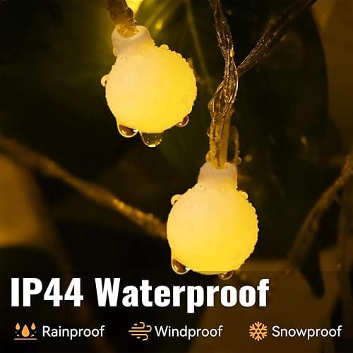 WERTIOO 33ft 100 LEDs Battery Operated String Lights Globe Fairy Lights with Remote Control for Outdoor/Indoor, Tent, Camping, Bedroom,Garden,Christmas Tree[8 Modes,Timer ] (Warm White) thumbnail 5