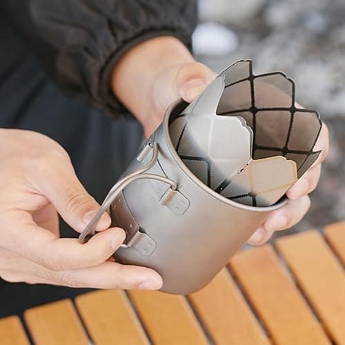 camp stove windscreen 2 Piece camp stove Ultralight Folding Stainless Steel windscreen alcohol stove stand alcohol camping stove Suitable for Outdoor Camping Hiking Backpacking thumbnail 5
