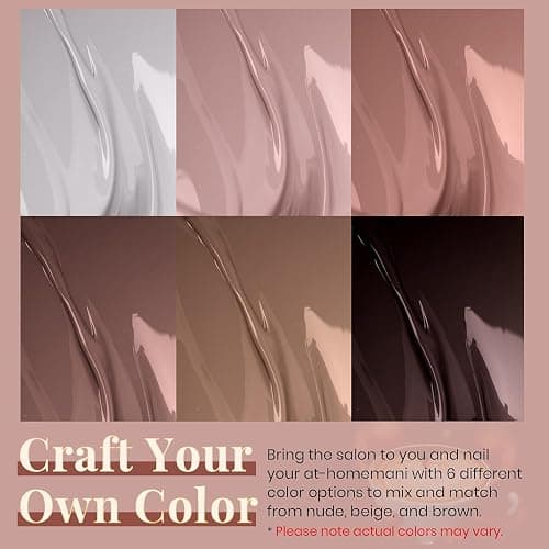 Beetles Winter Gel Polish Colors Brown Beige Mauve Pink Nude White Neutral 6 Colors Gel Nail Polish Set for Nail Art Manicure Soak Off Uv LED Nail Lamp Needed Gifts for Women Coffee Time thumbnail 2