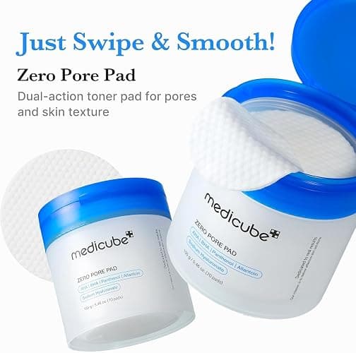 Medicube Zero Pore Pads 2.0 - Dual-Textured Facial Toner Pads for Exfoliation and Minimizing Pores with 4.5% AHA Lactic Acid & 0.45% BHA Salicylic Acid - Ideal for All Skin Types - Korean Skin Care thumbnail 3