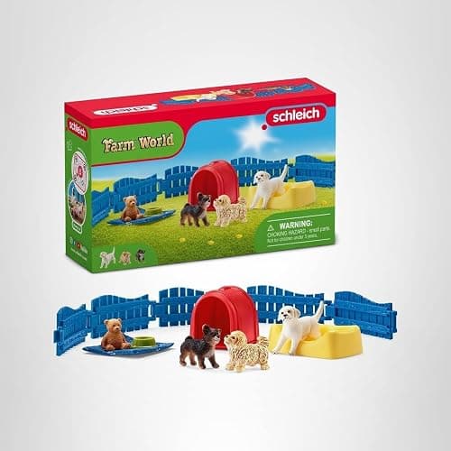 Schleich Farm World 13-Piece Puppy Pen Playset - Featuring 3 Cute Puppy Figurines and Accessories, Educational and Durable Toys, Fun and Imaginative Play for Boys and Girls, Gift for Kids Ages 3+ thumbnail 13