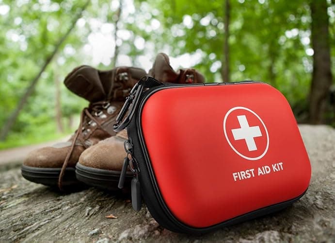 Mini First Aid Kit, 100 Pieces Water-Resistant Hard Shell Small Case - Perfect for Travel, Outdoor, Home, Office, Camping, Hiking, Car (Red) thumbnail 7