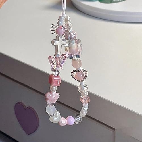Tyadorw Cute Phone Charms Aesthetic Punk Cross Butterfly Beaded Phone Strap Y2K Cell Phone Charms Cute Accessories for Phone Bag Keychain Camera Pendants thumbnail 5