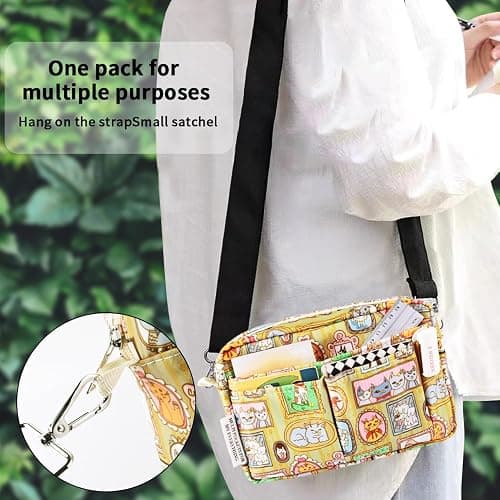 E-WEICHEN Multiple Pockets Portfolio Organizer with Zippered, Makeup Bag Travel Essentials for Women, Simple Waterproof Stationery Pencil Pouch Bag for Journal Office Art Supplies.Photo Frame thumbnail 6