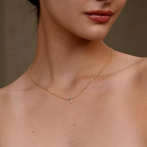 Gold Cross Necklace thumbnail 4