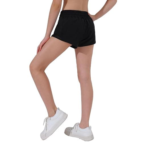 Aurefin Girls Athletic Shorts, Lightweight Running Shorts for Teen Girls Kids Sports Active Short with Zip Pocket and Elastic thumbnail 3