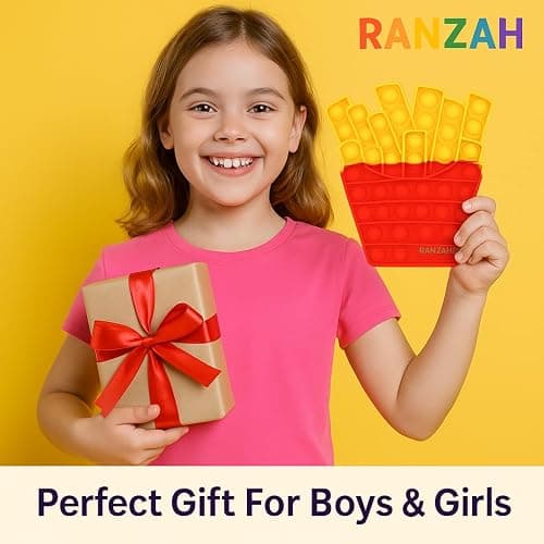 Ranzah Pop Fidget Toy Push Pop Bubble Sensory Toy For Kids And Adults Travel Poppet Toy Squishy Toy For Gifts & Parties ADHD Stress & Anxiety Relief Toy Squeeze Toddler Toy (French Fries) thumbnail 4