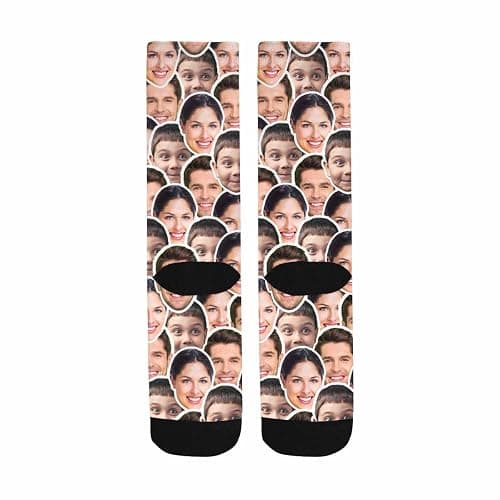 DIYKST Custom Face Socks for Men Women Personalized Photo Socks Love Heart Valentine's Day Christmas Gift for Famliy thumbnail 5