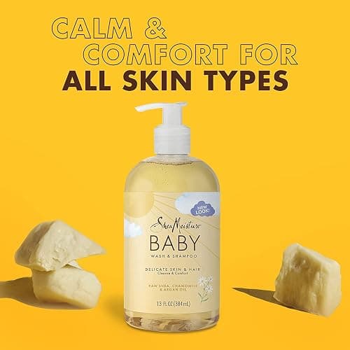 SheaMoisture Baby Wash & Shampoo for All Skin Types Raw Shea, Chamomile & Argan Oil Baby Wash and Shampoo with Frankincense & Myrrh to Help Cleanse 13 oz, Gold, Packaging may vary thumbnail 7