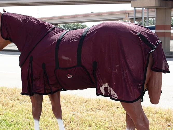 HILASON Horse Fly Sheet - Summer Spring UV Protection Mesh Bug Mosquito FlySheet for Horses | Mosquito Horse Fly-Sheet thumbnail 6