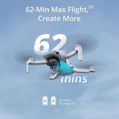 DJI Mini 4K Camera Drone Combo, Drone with 4K UHD Camera for Adults, Under 249 g, 3-Axis Gimbal Stabilization, 10km Video Transmission, Auto Return, 2 Batteries for 62-Min Max Flight Time, QuickShots thumbnail 5