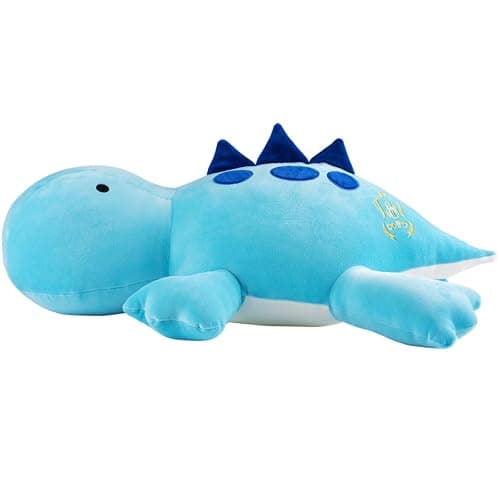 Crillop 4LB Cute Weighted Stuffed Animals Plush - 24 inch Soft Weighted Dinosaur Plush Toy Pillow for Adults and Children (Blue Dinosaur) - Image 1