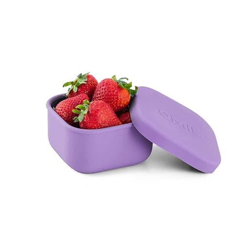 OmieBox Silicone Leakproof Snack Containers To Go, Food Storage Containers with Lid, School Lunch Bento Container - BPA Free, Airtight, Dishwasher and Freezer Safe, Oven Safe - 9.4 ounces (Purple) - Image 1