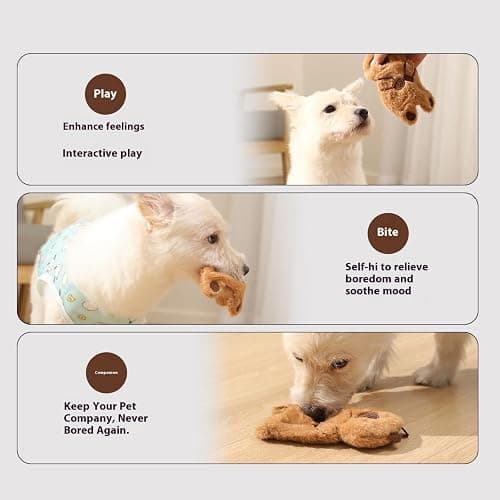 Crinkle bear dog toy w squeaker thumbnail 5