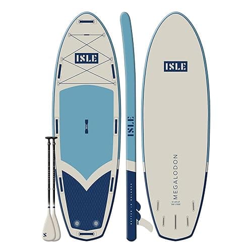 ISLE Megalodon Inflatable Stand Up Paddle Board & iSUP Bundle Accessory Pack - Up to 1,050 lbs Capacity — Durable, Lightweight, Stable — 12' L x 45" W x 8" OR 15' L x 56" W x 8" thumbnail 2
