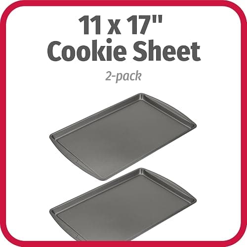 GoodCook Everday Nonstick Carbon Steel 17 x 11-Inch Baking Sheet Set, 2 Pack – Medium Sized Carbon Steel Cooking Pans, Bakeware Set, Cookie Sheets for Baking, Oven Pan Set thumbnail 3