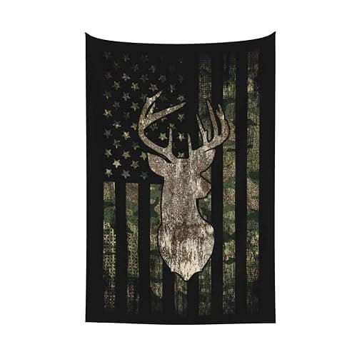 MINIOZE Camo Camouflage American Flag Hunting Deer Tapestry Wall Hanging Home Decoration Bedroom Decor Living Room Balcony 40 X 60 Inch thumbnail 7