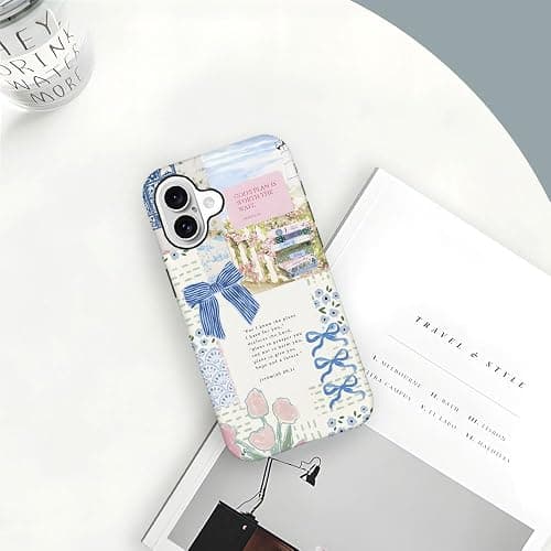 Case for iPhone 16 Plus - Slim Fit Anti-Scratch Phone Case for Girl Women - Christian Blue Bow God Religious (Frosted) thumbnail 7