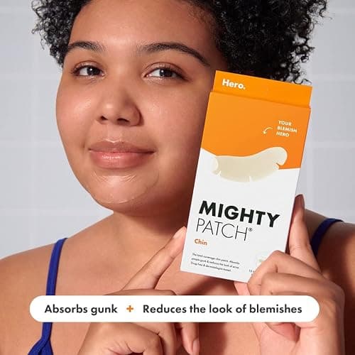 Hero Cosmetics Mighty Patch™ Chin Patch - XL Contoured Hydrocolloid Chin Patch for Blemishes and Pimples - Non-Irritating (10 Count) thumbnail 3