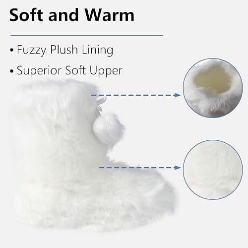 Forfoot Slipper Boots, Cozy Indoor Booties for Women Fluffy Comfortable House Shoes Fuzzy Anti-Slip Boots Winter thumbnail 5