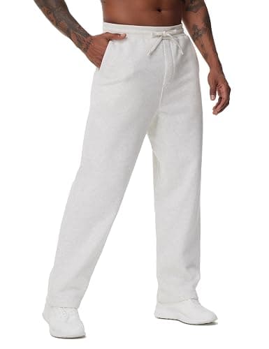 THE GYM PEOPLE Men's Baggy Fleece Workout Sweatpants with Pockets Drawstring Lounge Athletic Running Pants thumbnail 4