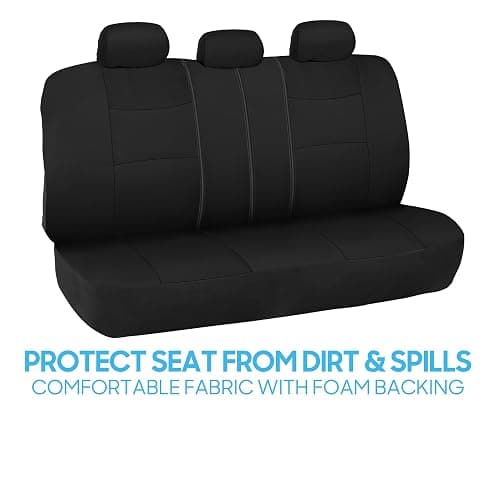 BDK PolyPro Car Seat Covers Full Set in Solid Black, Front and Rear Split Bench Seat Covers for Cars, Easy to Install Car Seats Cover Set and Accessories for Auto Trucks Van SUV - Solid Black thumbnail 7