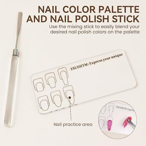 ESUOHYM 18 PCS Nail Art Brushes Set for Painting Practice Design Nails, French Tips Liner Brushes, Acrylic Nail Brushes for Nail Extensions, Nail Sculpting Pen Dotting Tools Nail Art Tools Home thumbnail 8