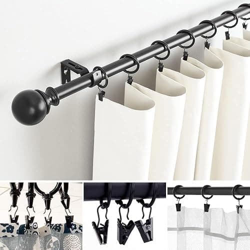 Curtain Clips with Hook, 100 Pack Small Metal Hangers for Outdoor Camp Tent Decor Vendor Booth Display Awning Light Party Art Photos Tablecloth, Black thumbnail 5