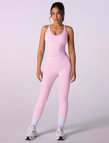 ABOCIW Womens Cross Back Workout Crop Tank with Built in Bra V Neck Longline Sports Bra Gym Shirt Yoga Pilates Top thumbnail 5