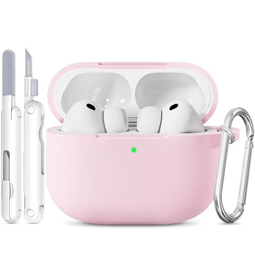 TNSNK for AirPods Pro 3 Case 2025, Soft Silicone Case Compatible with Apple Airpods Pro 3rd Generation Cover with Cleaner & Keychain for Women Men Girly, Anti-Scratch,Drop Protection, Pink - Image 1