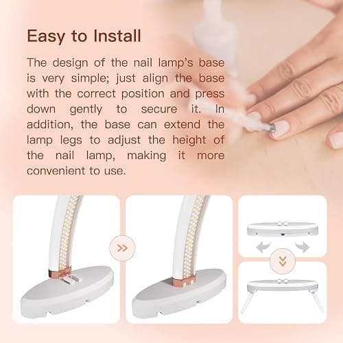 obcd Half Moon Light for Nail Desk 20 inch Half Moon Lamp Portable Ring Light for Eyelash Extensions Suitable for Nail Beauty Crafts Sculpture, Brightness Adjustable thumbnail 7