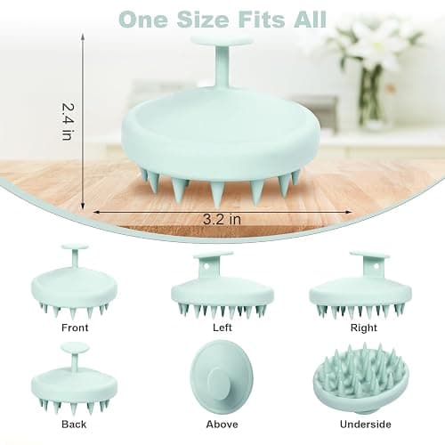 Meartchy Silicone Scalp Massager, Scalp Scrubber for Hair Growth with Soft Bristles, Scalp Exfoliator Brush Dandruff Removal Shampoo Brush for Wet Dry Scalp Care (Mint Green) thumbnail 2