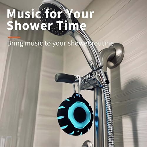 HEYSONG Waterproof Shower Bluetooth Speaker, Durable & Portable with Clear Sound, Ideal for Shower, Pool, Beach & Kayaking – Great Gift for All Ages - Black thumbnail 3