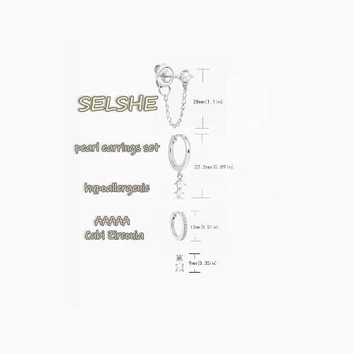 SELSHE Gold Plated Earrings for Women, 14k Gold Plated Earring Stack Hypoallergenic Pearl Drop Earring Dainty Earrings for Women Trendy Cute Small Huggie Hoop Earring Fashion Womens Jewelry thumbnail 3