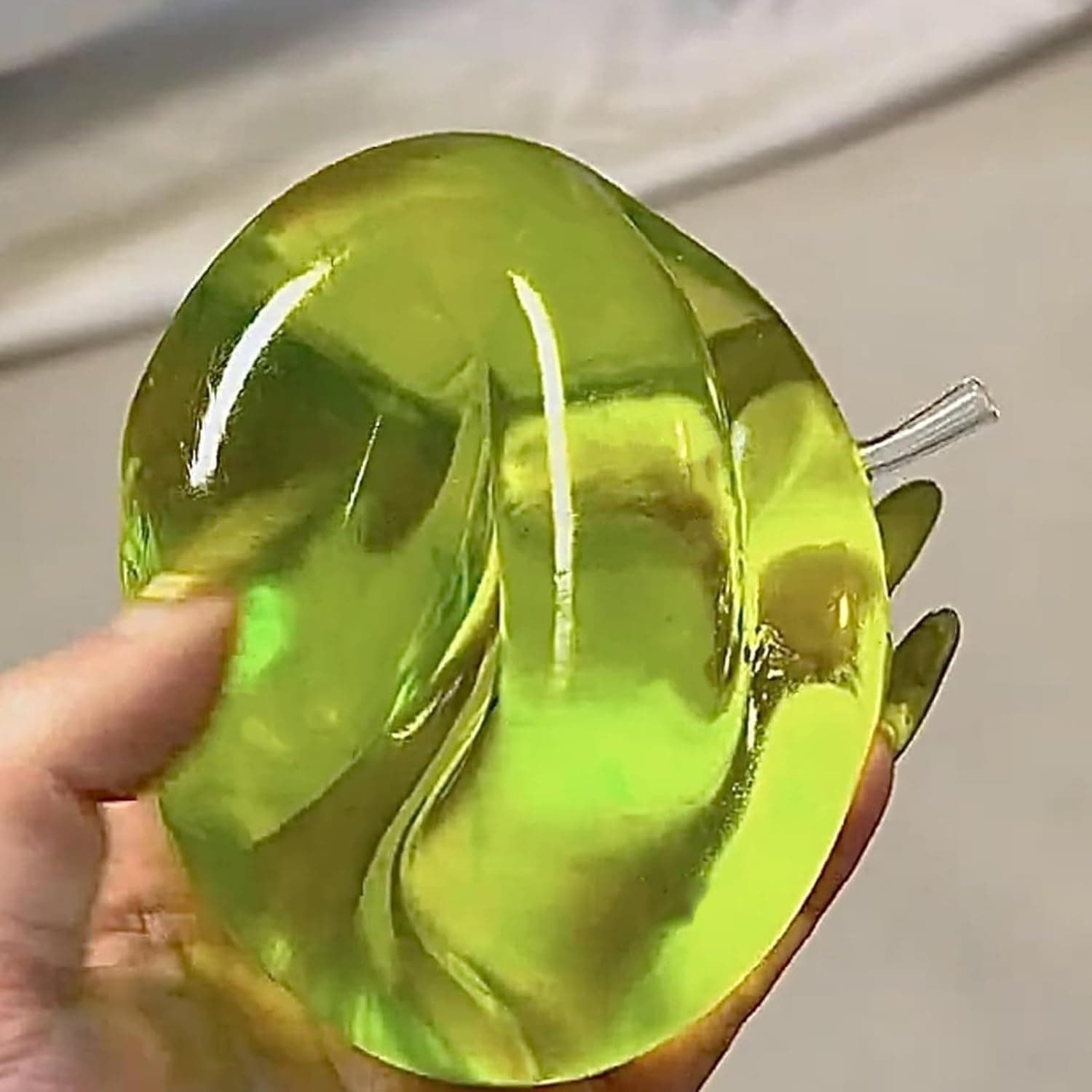 Green Apple Squishy, Squishy Apple, Sticky Fruit Squishies with Transparent Realistic Color (Green*1) thumbnail 5