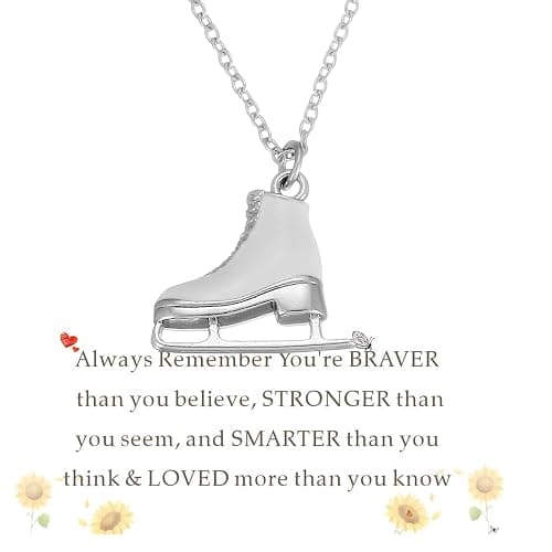 Kivosliviz Skater Necklace Women Teen Ice Skate Themed Figure Skating Necklace thumbnail 2