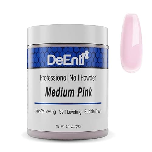 DeEnti Acrylic Nail Powder - 2oz Medium Pink|Professional Grade, Bubble-Free Acrylic Powder for Nails | Long-Lasting, Chip-Resistant Nail Acrylic Powder for Carving, Extensions & Fake Nails - Image 1