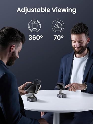 UGREEN MagFlow Qi2 Magnetic Foldable Charging Station, 2-in-1 Fast Wireless Charger Compatible with iPhone 17/17 Air/17 Pro/17 Pro Max 16 15 14 13 12, Airpods3 2 Pro (No AC Adapter), Dark Grey thumbnail 6