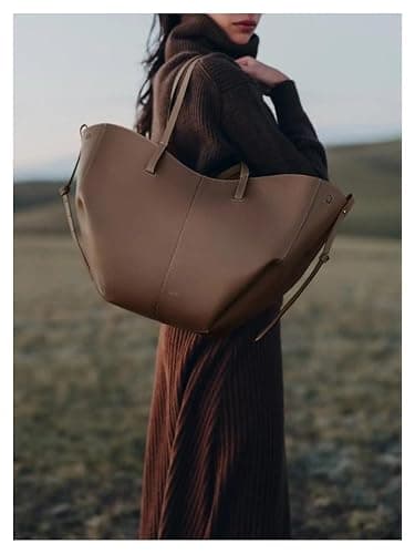 Large Capacity Tote Bag for Women, Fashion Vintage Shoulder Bag, Chic Leather Handbag Hobo Purse Work Bag. thumbnail 2