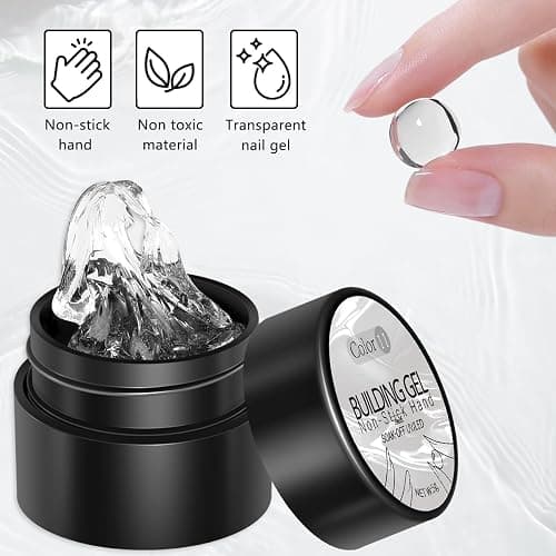 Fcozpjk 2PCS Clear 3D Sculpting Gel Kit - Non-Sticky Hand Carving Gel with Silicone Pen for Nails 3D Flowers Nail Design Manicure Salon Supplies thumbnail 2