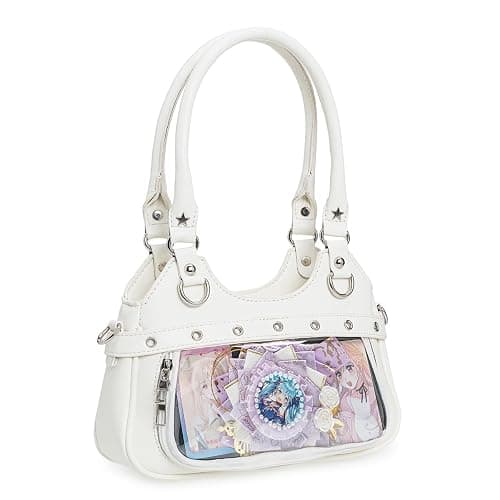 KeAiDMon Anime Ita Bag PU Leather Shoulder Bag with Display Window, Studded Handbag with Adjustable Strap thumbnail 3