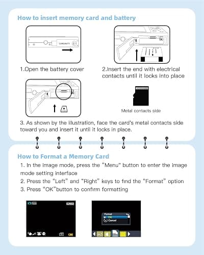 Camkory Digital Camera for Kids and Starters, FHD 1080P Point and Shoot Camera with 32GB Card 16X Zoom Anti Shake, Gift for Boys Girls Kids, White - White thumbnail 4