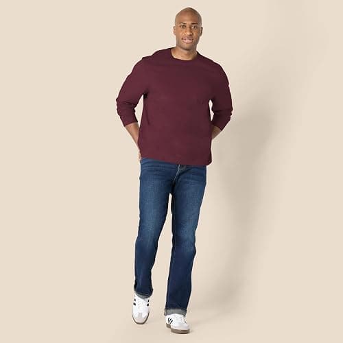 Men's burgundy long-sleeve t-shirt thumbnail 7