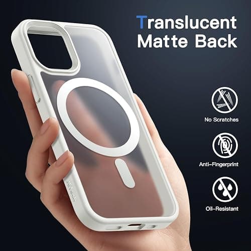 JETech Magnetisch Hülle für iPhone 12 Mini 5,4 Zoll Kompatibel mit MagSafe, Durchscheinende Matt Handyhülle Rückseite Dünn Stoßfest Schutzhülle (Weiß) thumbnail 4