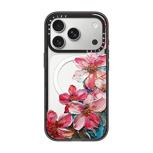 CASETiFY Impact iPhone 17 Pro Case [Slim/Compatible with Magsafe / 8.2 ft. 4X Military Grade Drop Protection] - Lisbon Love Summer Flowers Clear - Clear Black - Image 1