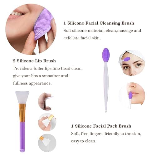 Koccido Makeup Brushes 22 Pcs Makeup Kit,Foundation Brush Eyeshadow Brush Make up Brushes Set (Purple, 22 Piece Set Large) thumbnail 6